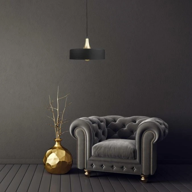 Lampa wisząca nowoczesna 1xE27 EOS BLACK/GOLD - obrazek 2