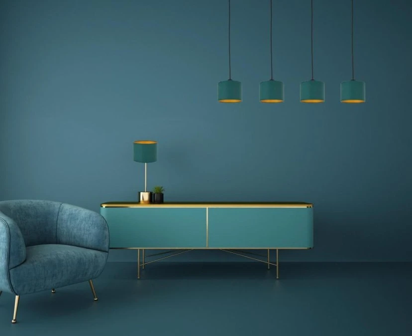 Lampa wisząca nowoczesna abażur 4xE27 FLOW GREEN - obrazek 2