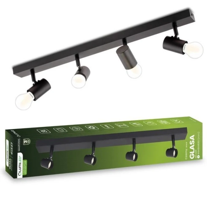 Lampa Sufitowa SPOT TUBA Reflektor Oprawa Halogenowa 4x E27 GLASA LUMILED - obrazek 2