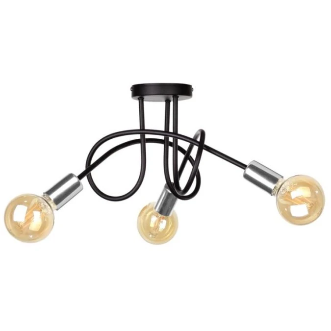 Lampa sufitowa nowoczesna 3xE27 RUMBA BLACK/SILVER - obrazek 1