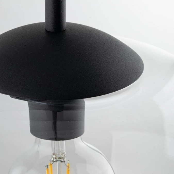 Lampa wisząca szklana kulista VIBE czarna 1xE27 4817 TK Lighting - obrazek 3