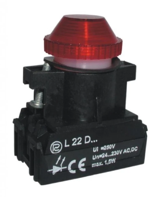 Lampka sygnalizacyjna 22mm czerwona 24‑230V AC/DC W0‑LDU1‑L22WD C - obrazek 1