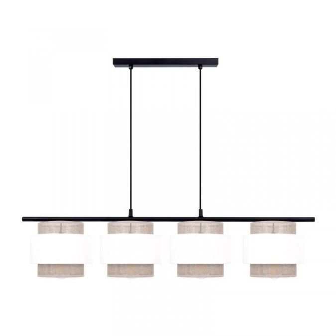 Lampa wisząca CEZAR, E27 do jadalni, klosze biało beżowe K‑5273 Kaja Lighting - obrazek 1