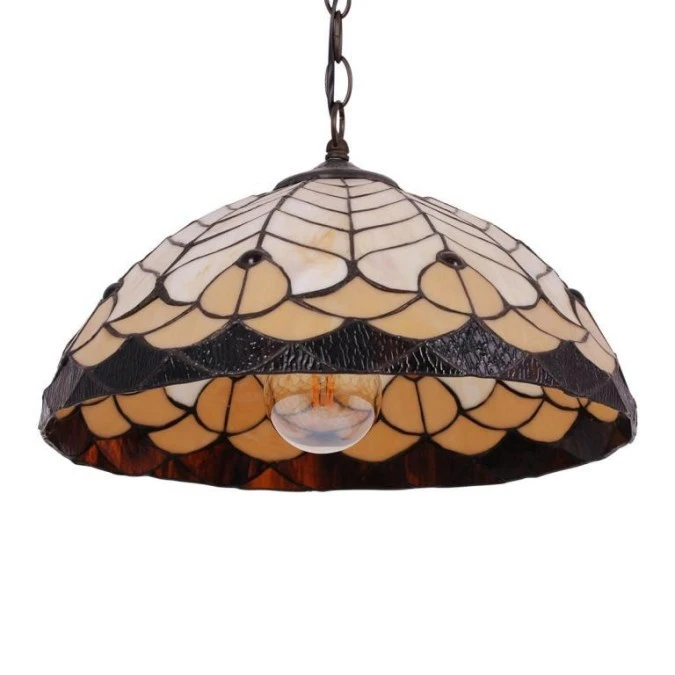 Lampa wisząca SARGAN witrażowa , gwint E27, klosz połączenie metalu i szkła K‑P161551 Kaja Lighting - obrazek 1
