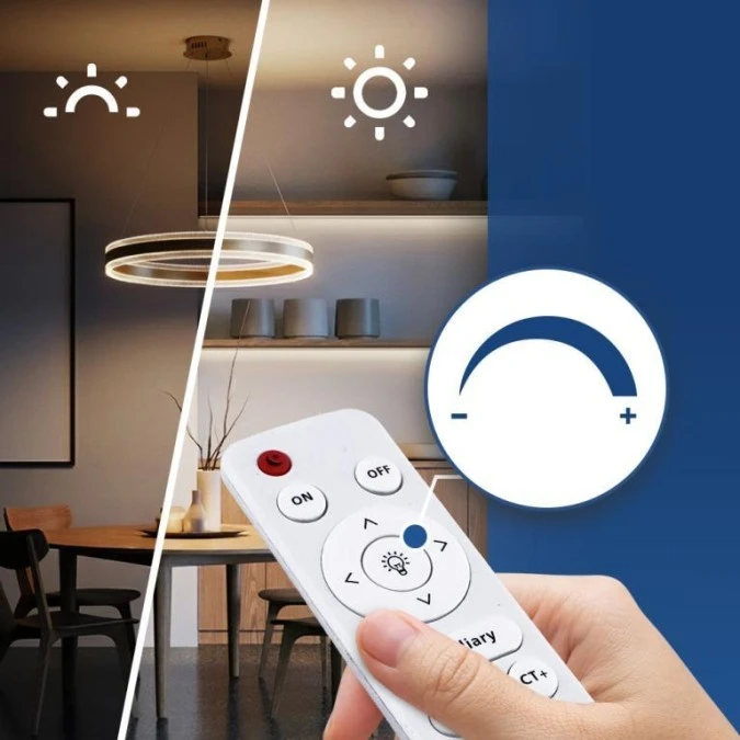 Lampa wisząca LED, 70W, 4900lm, 3CCT, IP20, złota, z pilotem, ściemnialna, SAMIRA HOROZ - obrazek 2