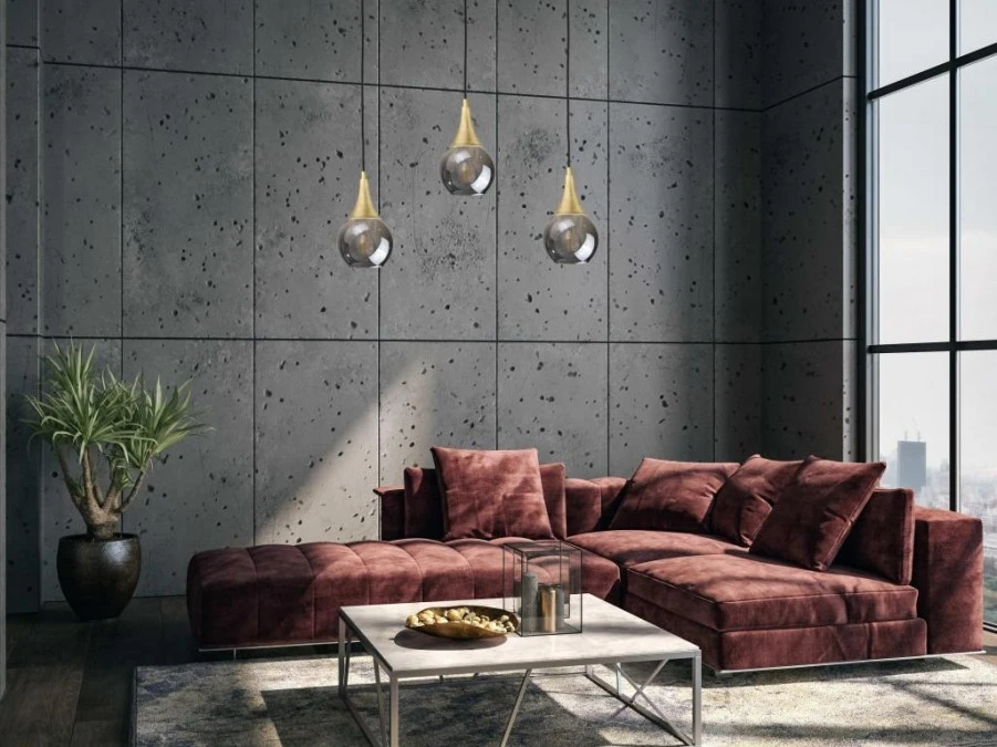 Lampa wisząca nowoczesna 3xE27 LACRIMA SMOKY/GOLD - obrazek 2