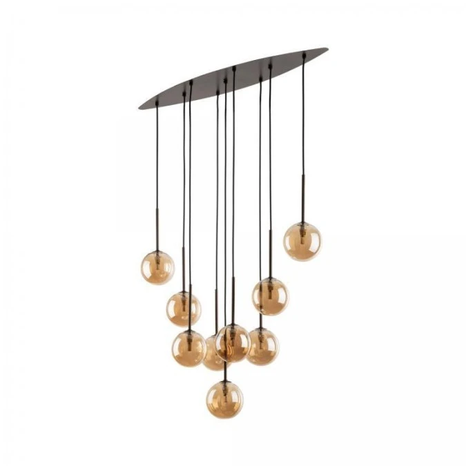 Lampa wisząca z brązowymi elementami i bursztynowymi kloszami ESTERA 6149 9xG9 TK Lighting - obrazek 1
