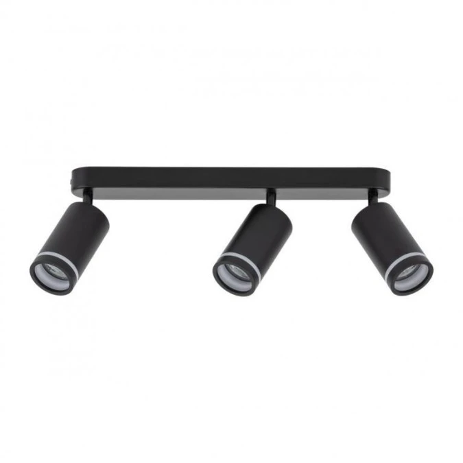 Lampa sufitowa czarna 3x reflektorki na listwie JET BLACK 3*GU10 6914 TK Lighting - obrazek 1