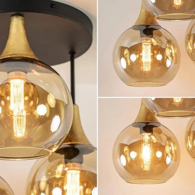 Lampa sufitowa nowoczesna 3xE27 CALLISTO BLACK/GOLD - obrazek 3