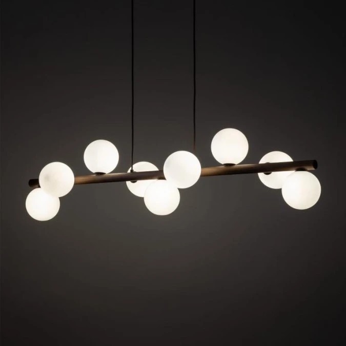 Lampa wisząca do salonu z dziewięcioma szklanymi kloszami ESTERA WOOD ORZECH 10273 TK Lighting - obrazek 3