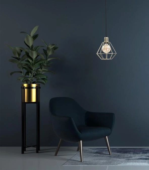 Lampa wisząca loftowa 1xE27 COMO GOLD - obrazek 2