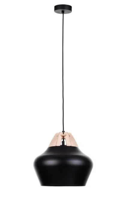 Lampa wisząca nowoczesna 1xE27 NEGRO WOOD NATURAL/BLACK - obrazek 1