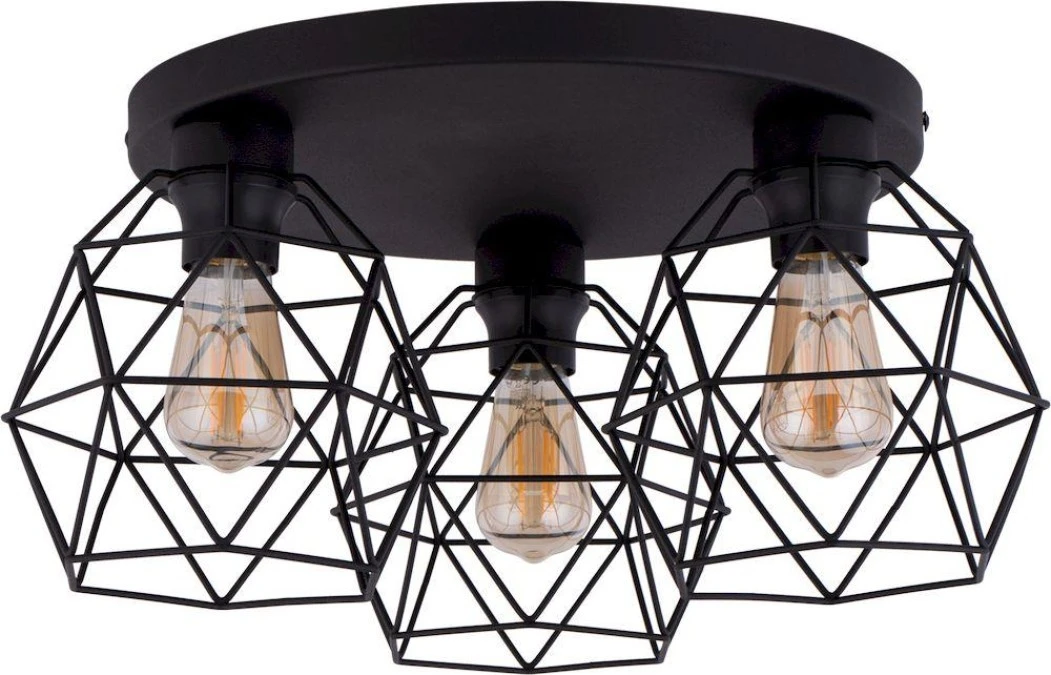 Lampa sufitowa klosz klatka czarny 3xE27 GALAXY BLACK 3189 TK Lighting - obrazek 2