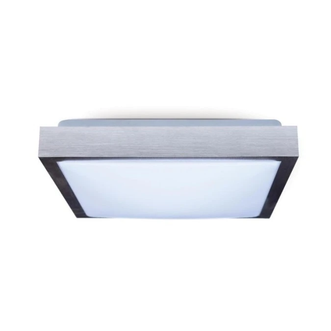 Lampa plafon PLATO‑K‑S 2 x E27 300×300 kwadrat ramka srebrna szczotkowana PMA