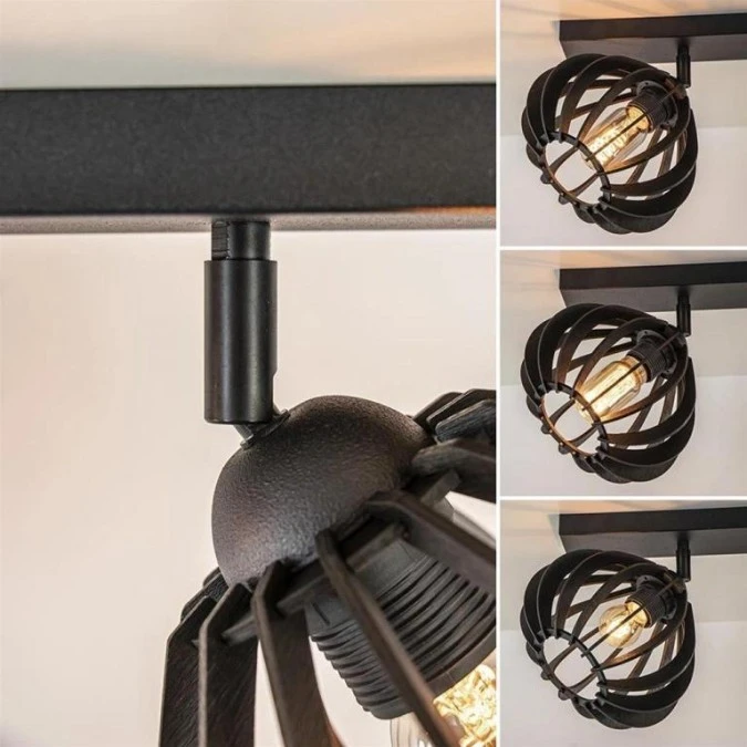 Lampa sufitowa drewno 2xE27 NORA BLACK - obrazek 3