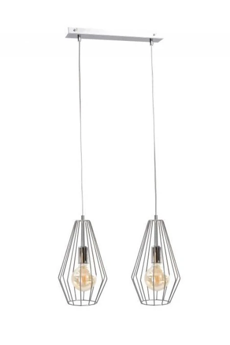 Lampa wisząca loftowa 2xE27 LEX SILVER - obrazek 1