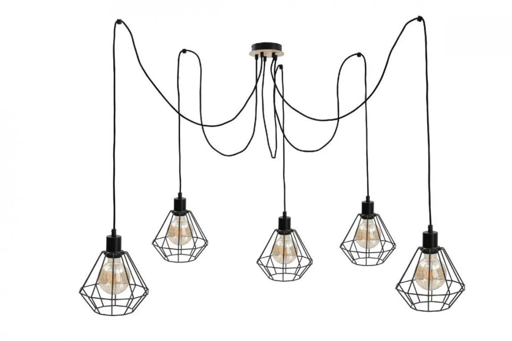 Lampa wisząca loftowa 5xE27 ATWOOD - obrazek 1