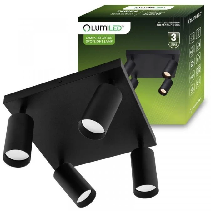 Lampa Sufitowa Plafon SPOT TUBA Reflektor Halogenowa Oprawa 4x GU10 TABULA LUMILED - obrazek 2