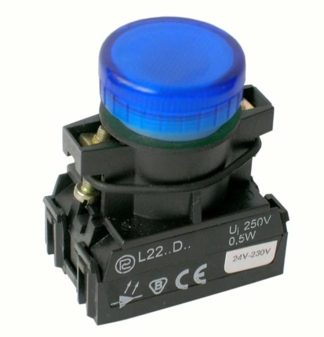 Lampka sygnalizacyjna 22mm niebieska 24V‑230V AC/DC W0‑LDU1‑L22D N - obrazek 2