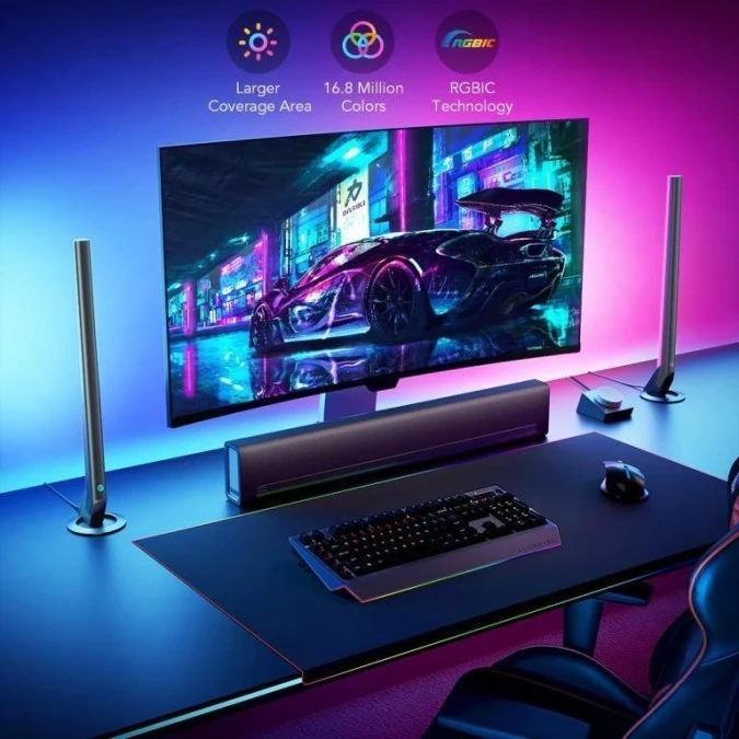 Lampy LED RGBIC, Wi‑Fi, Alexa, Google Assistant Govee H6047 Gaming Light Bars - obrazek 3
