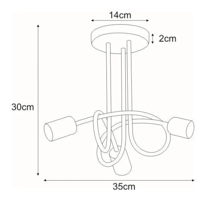 Lampa sufitowa nowoczesna DEZE, biała, zakręcone ramiona na E27 K‑3610 Kaja Lighting - obrazek 3