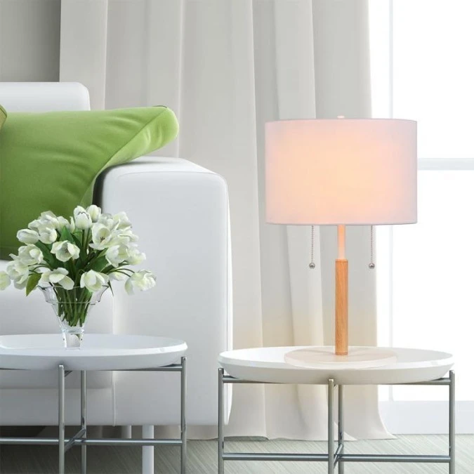Lampa stołowa Fogo 2xE27 biała LP‑0304/2T WH Light Prestige - obrazek 2