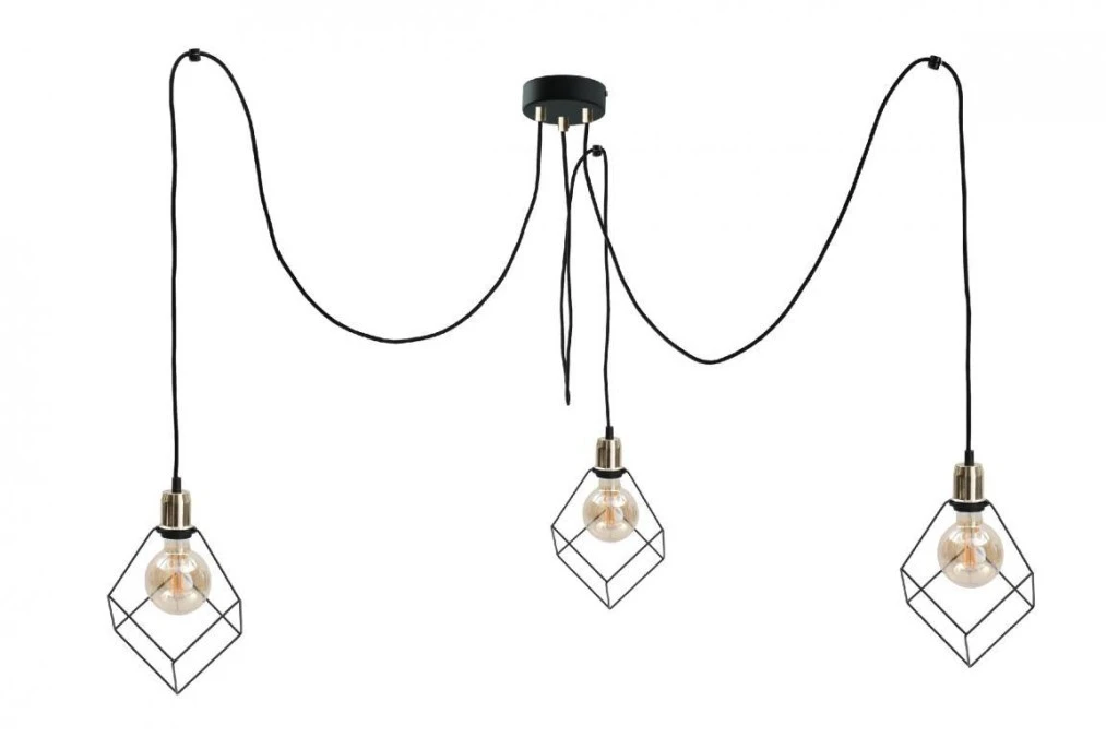 Lampa wisząca loftowa 3 xE27 RUBEN GOLD - obrazek 1