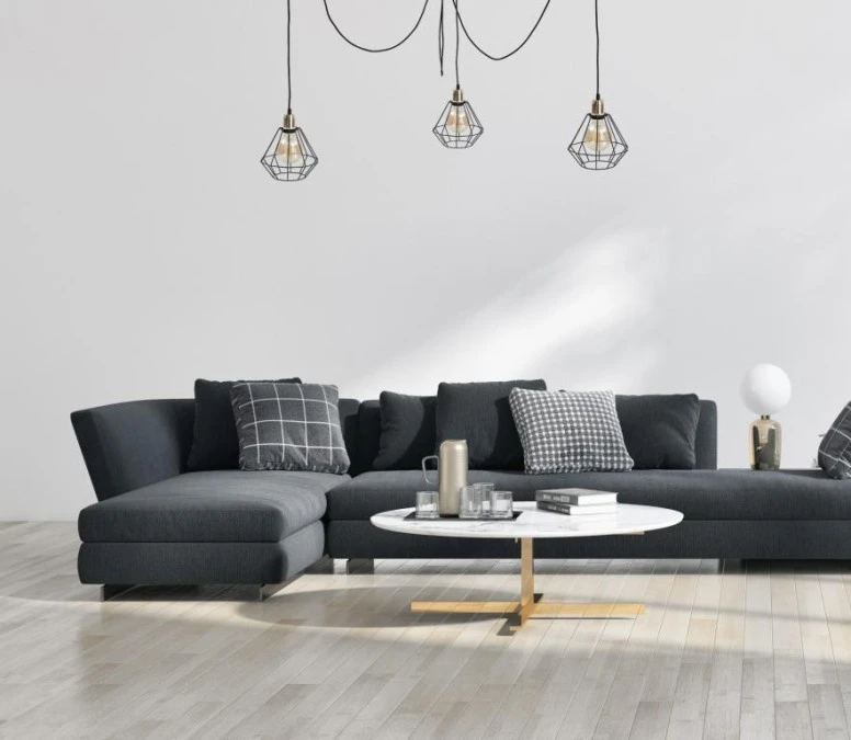 Lampa wisząca loftowa 3 xE27 FOSKAL GOLD - obrazek 2
