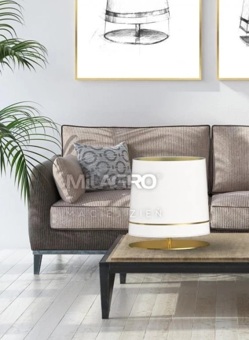 Lampa Stojąca biurkowa BOOTES 1xE27 biało złota MILAGRO BY MACIEJ ZIEŃ - obrazek 2