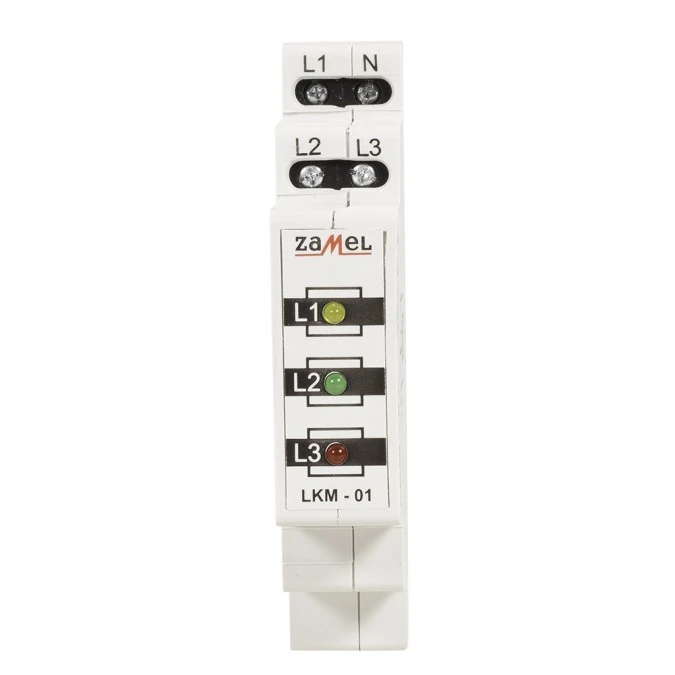 Lampka modułowa 3‑fazowa czerwona/zielona/żółta 230‑400V AC LKM‑01‑40 EXT10000039 - obrazek 3