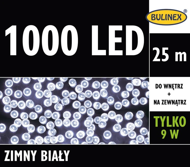 Lampki Bulinex 1000led białe zimne 25,00 m - obrazek 1