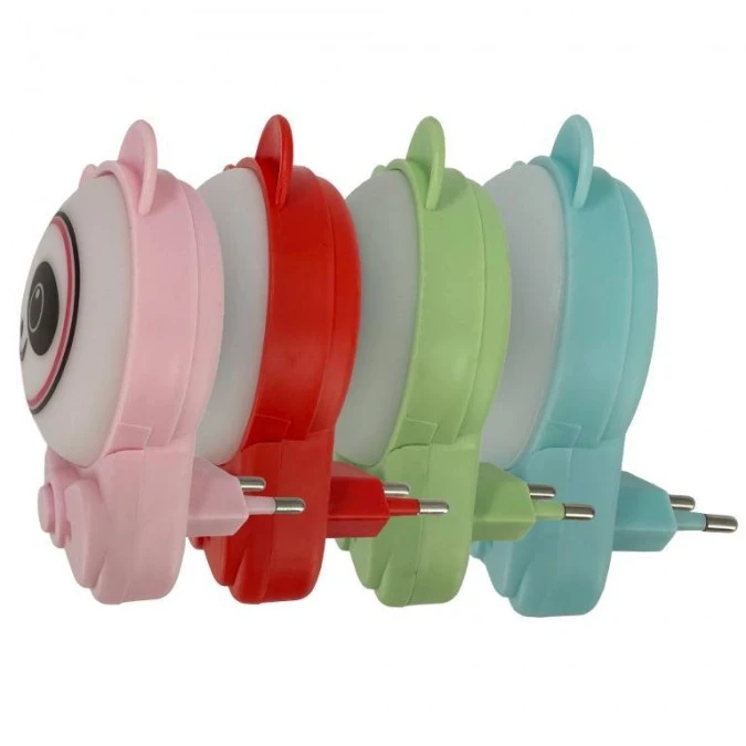 Lampka wtykowa panda, 1W, 30lm, IP20, 2CCT ANDY (kolor losowy: różowy/niebieski/zielony/czerwony) HOROZ - obrazek 2