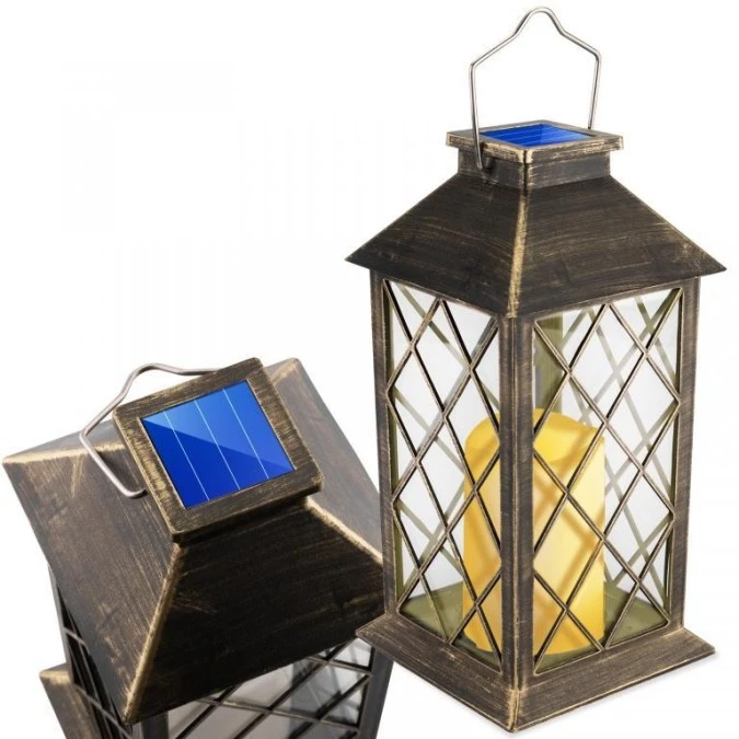 Lampa Solarna Ogrodowa LED Stojąca LIRIO 2 IP44 Wisząca Patyna Latarenka LUMILED - obrazek 2
