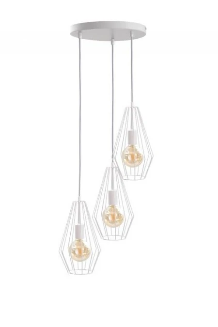 Lampa wisząca loftowa 3x E27 LEX WHITE - obrazek 1