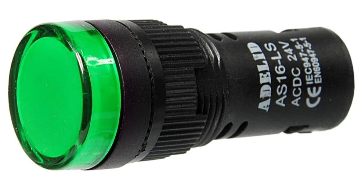 LAMPKA KONTROLKA STEROWNICZA LED 24V 16 MM ZIELONA AS16‑LSG‑24 - obrazek 2