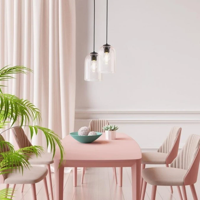 Lampa wisząca różowa ze szklanym kloszem 1xE27 MOLLY PINK 1 10296 TK Lighting - obrazek 2