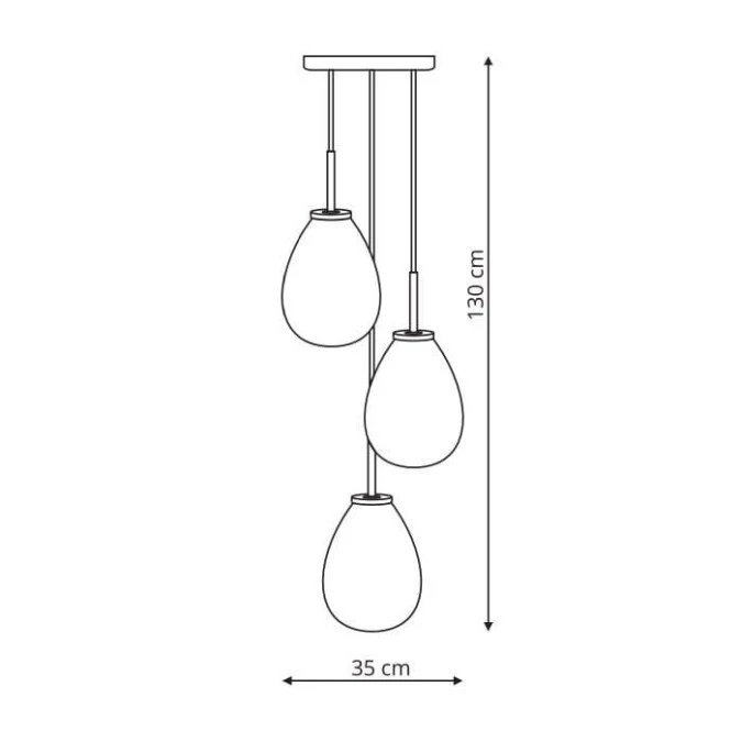 Lampa wisząca z rodziny FONDI do eleganckiego salonu – szklane klosze LP‑1214/3P Light Prestige - obrazek 2