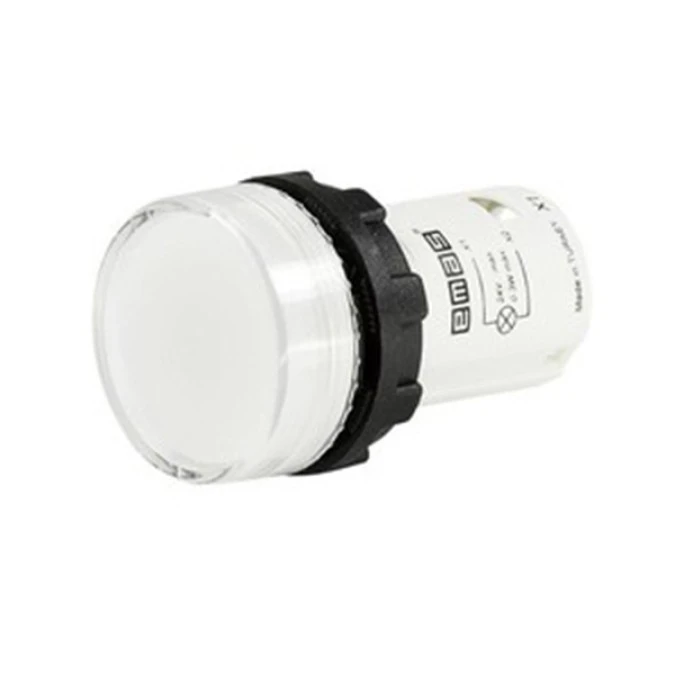 Lampka sygnalizacyjna MB z LED, monoblok, 24V AC/DC, płaski klosz, biała T0‑MBSD024B - obrazek 3