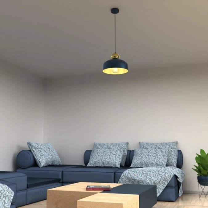 Lampa Wisząca HARALD GOLD/NAVY BLUE 1xE27 MLP7695 Milagro - obrazek 3