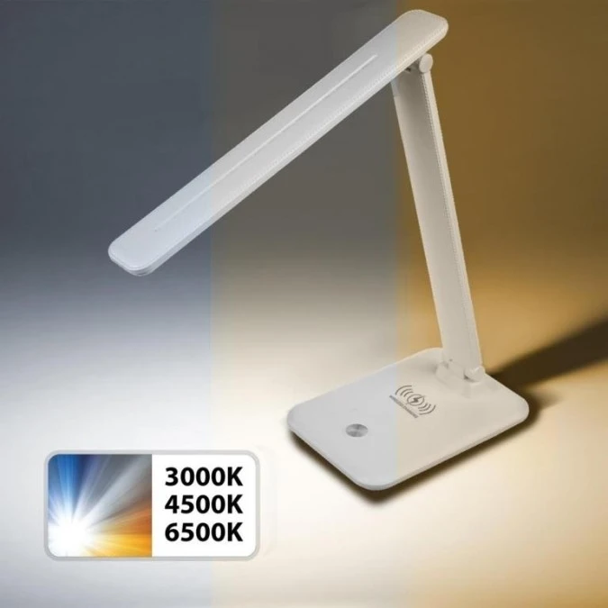 Lampka biurkowa LED Maclean max. 9W 220‑240V AC możliwość zmiany barwy ładowarka bezprz. 450lm MCE616 W - obrazek 2