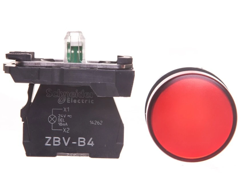 Lampka sygnalizacyjna 22mm czerwona 24V AC/DC XB5AVB4 - obrazek 2