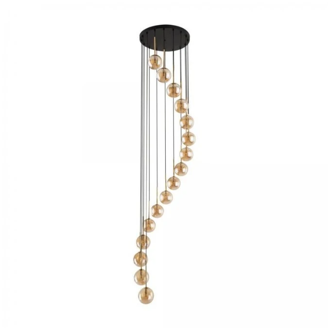 Lampa wisząca kaskadowa 16 kloszy AURORA Czarny / złoty 16xG9 6023 TK Lighting - obrazek 1