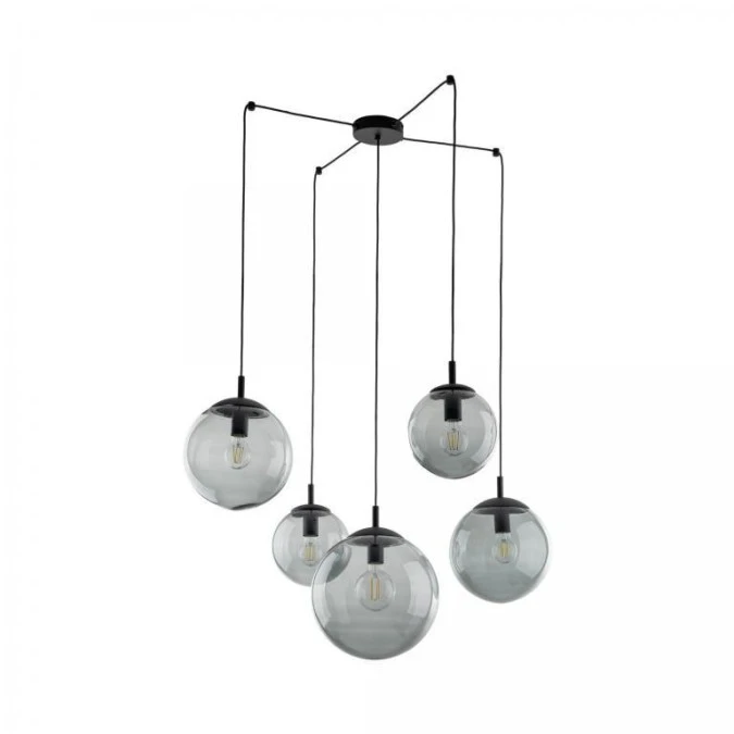 Lampa wisząca ESME 5382 grafitowe szklane klosze 5xE27 TK Lighting - obrazek 1