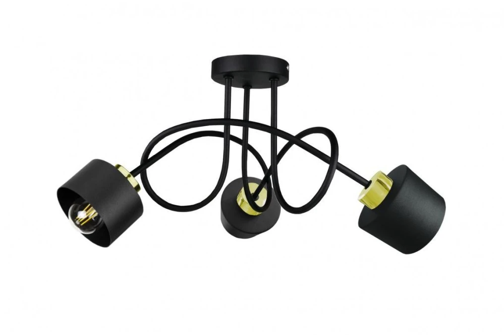 Lampa sufitowa nowoczesna 3xE27 SIMPLY BLACK/GOLD - obrazek 1