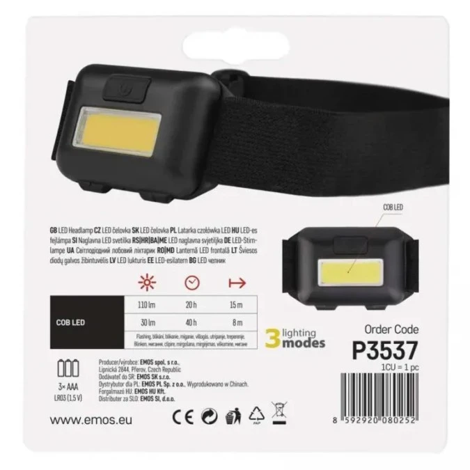 Latarka czołowa 1W COB P3537 - obrazek 3