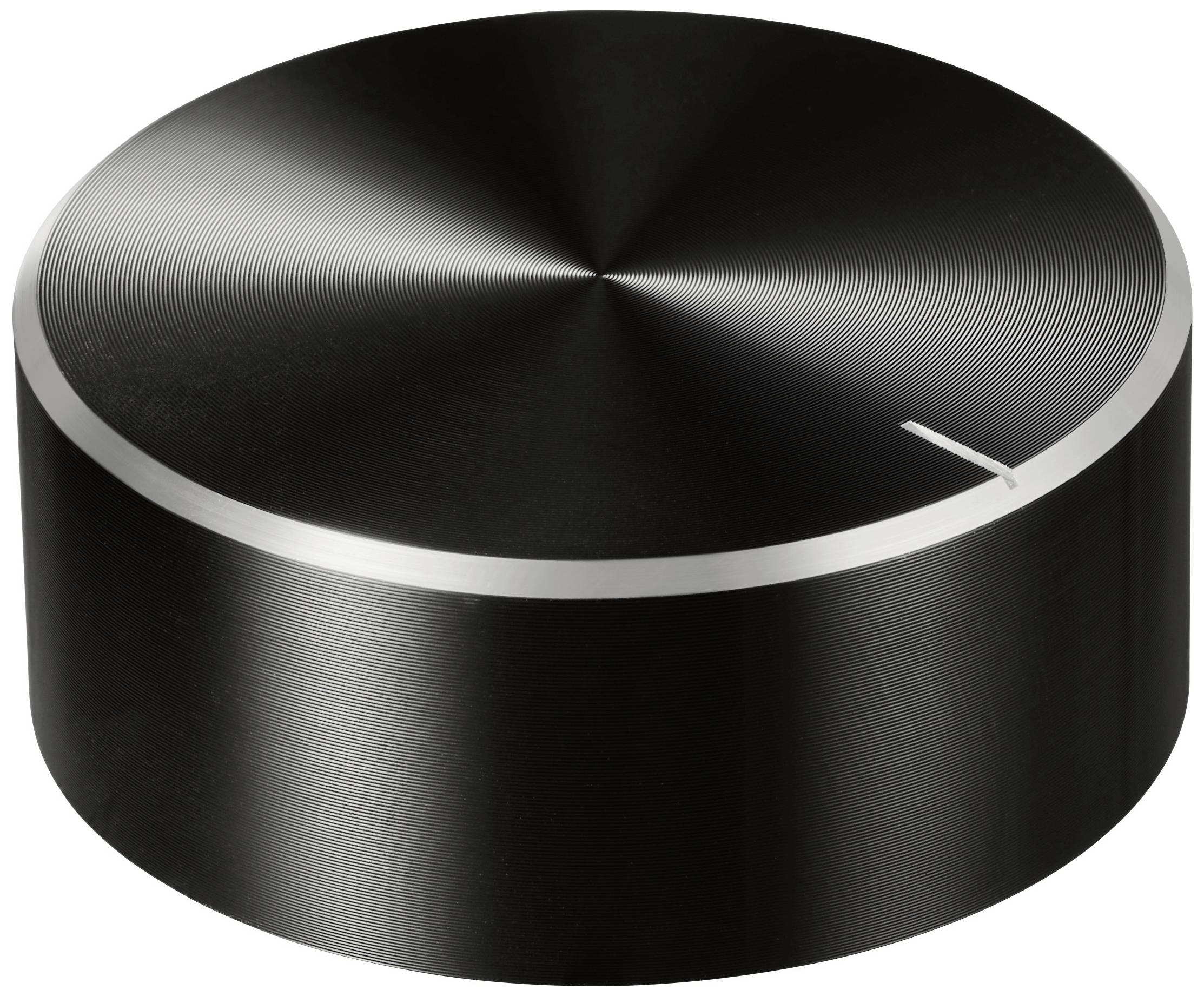TRU COMPONENTS TC-11696532 Pokrętło z nakładką ze znacznikiem czarny (Ø x W) 48 mm x 19 mm aluminium, plastik 1 szt. - obrazek 1
