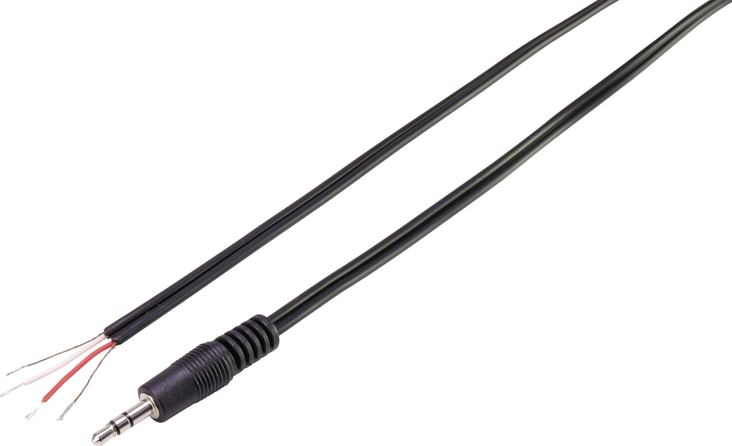 Złącze męskie jack 3,5 mm TRU COMPONENTS TC-6649300 złącze męskie jack 3,5 mm - z wolnym końcem stereo 1.20 m - obrazek 1