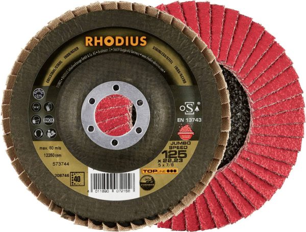 Rhodius 211311 JUMBO SPEED PACK Tarcza lamelkowa Średnica 125 mm Średnica otworu 22.23 mm Wielkość ziarna 40 5 szt.