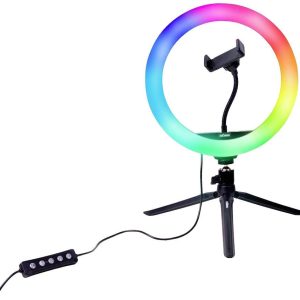 Lampa okrągła LED DÖRR Vlogging Kit VL-26 RGB 371089, 1 szt. Lampa okrągła LED DÖRR Vlogging Kit VL-26 RGB 371089, 1 szt.