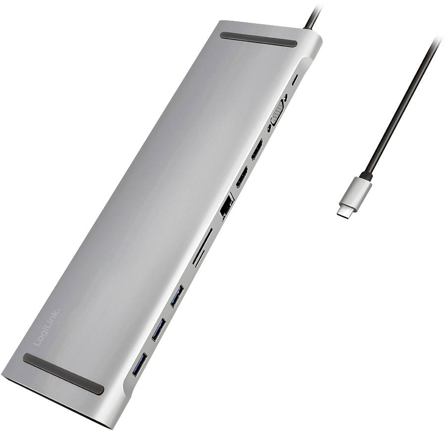 Stacja dokująca USB-C® LogiLink UA0373 zasilanie USB-C®, zintegrowany czytnik kart - obrazek 1